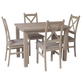 Zestaw: stół LARGO 80x120 cm i 4x krzesło SKANDI